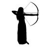 Woman With Bow Archery Silhouette