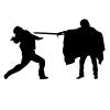 Man Wielding A Sword Silhouette