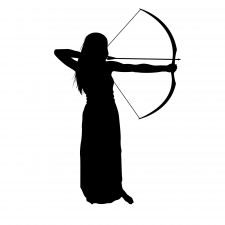 Woman With Bow Archery Silhouette