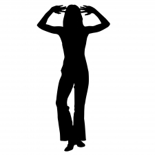 Woman With Hands Up Silhouette