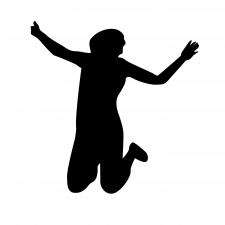 Woman Jumping Silhouette