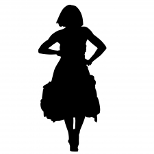 Woman In Salsa Dress Silhouette