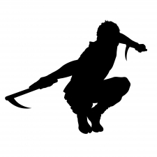 Woman Wielding Sword Silhouette