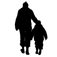 Mom And Son Walking Silhouette